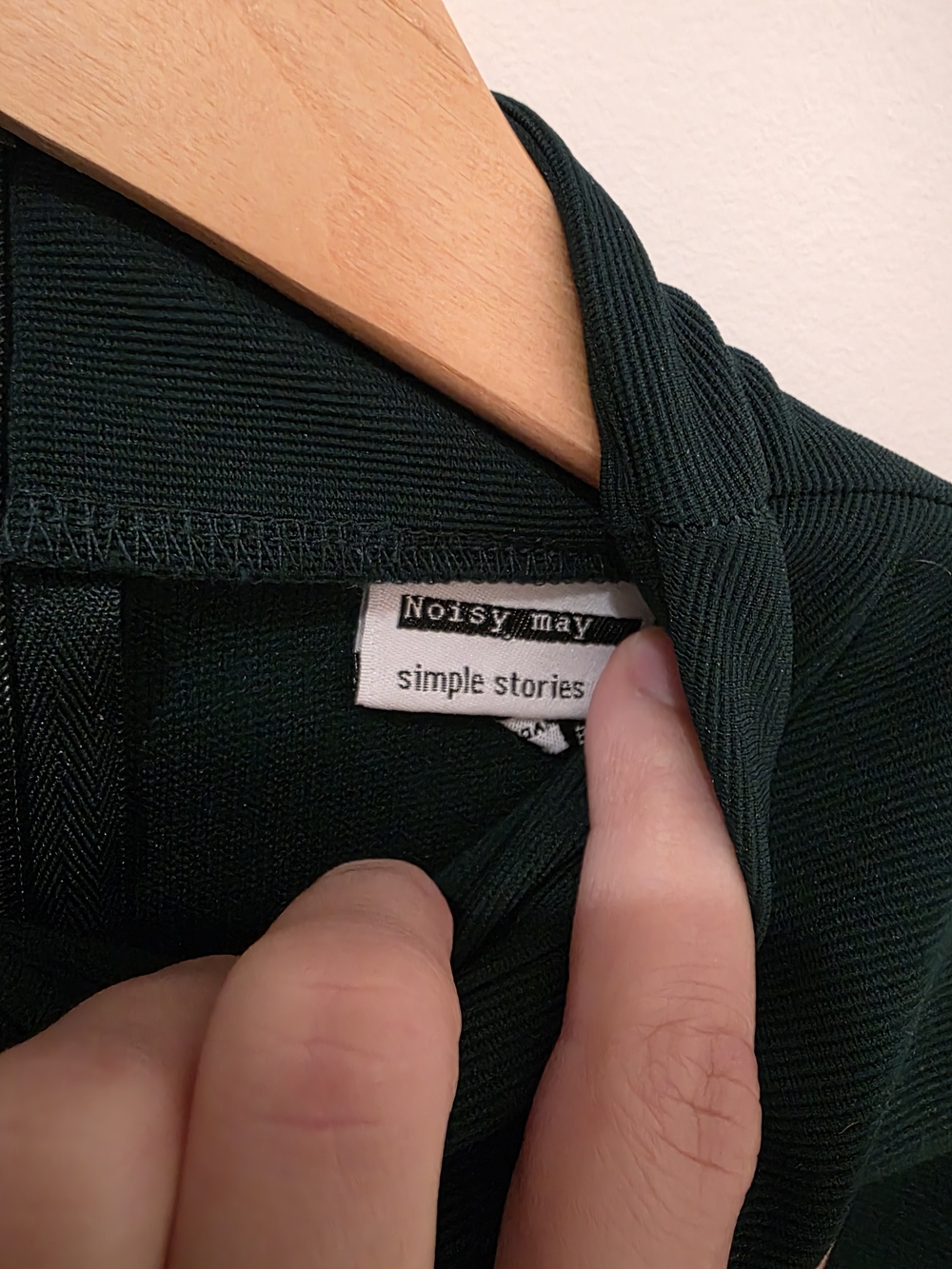 Noisy may Dark Green Ribbed Top